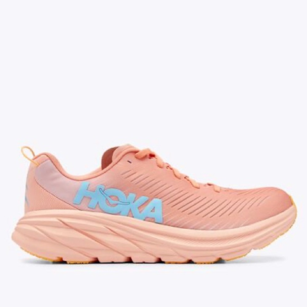 Hoka Rincon 3 Lightweight Neutral Running Shoe Size 8.5 in Peach